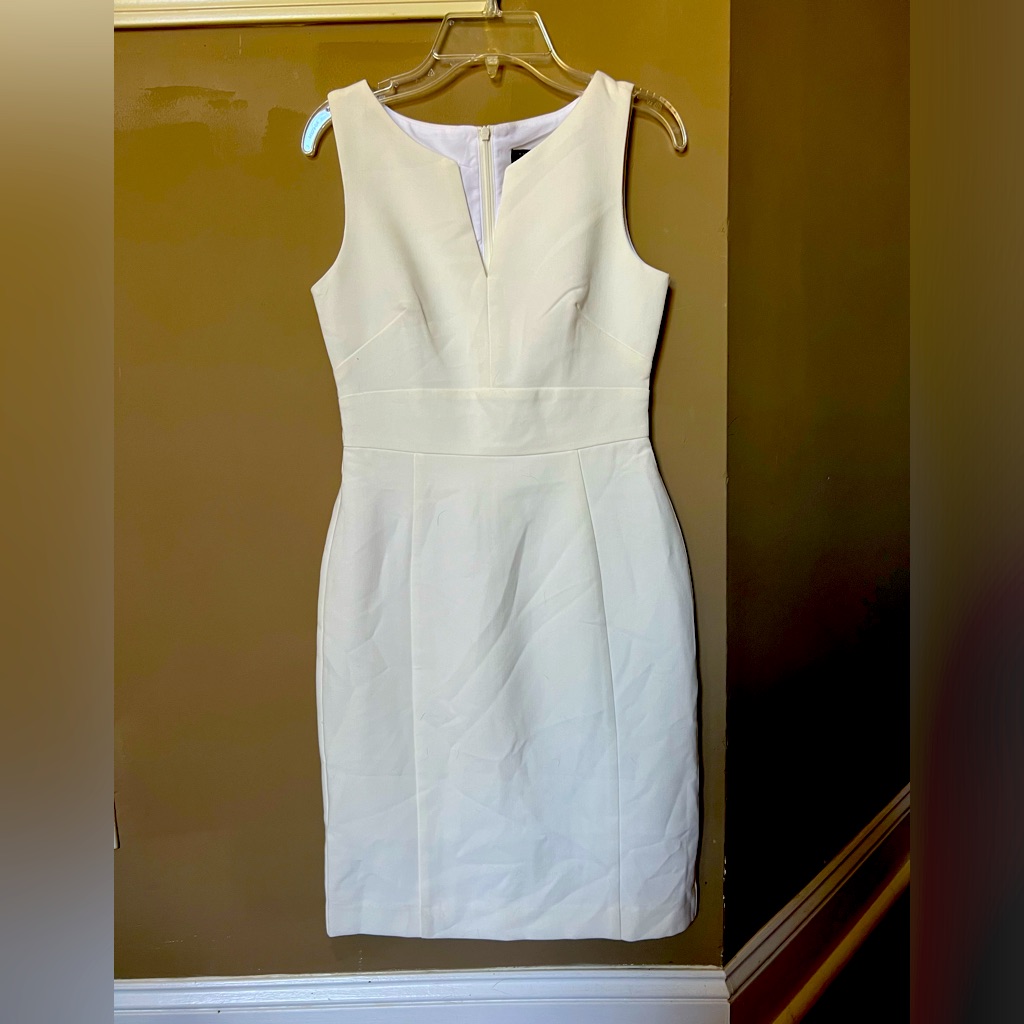 Nwt Banana Republic Sleeveless Ivory Shift Dress Sz 2p